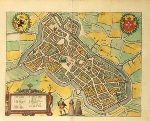Kaart van Lille uit Civitates Orbis Terrarum door Georg Braun
