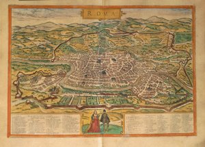 Kaart van Rome uit Civitates Orbis Terrarum door Georg Braun door Georg Braun and Hogenberg Franz