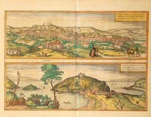 Kaart van San Sebastian en Burgos uit Civitates Orbis Terrarum door Georg Braun and Hogenberg Franz