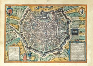Milaan uit Civitates Orbis Terrarum door Georg Braun door Georg Braun and Hogenberg Franz