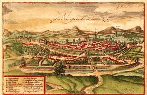 Montpellier, Frankrijk door Georg and Hogenberg Franz (1535 90) Braun