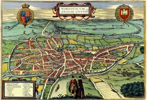 Norwich, Engeland door Georg and Hogenberg Franz (1535 90) Braun