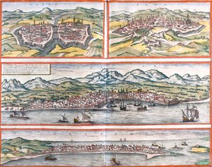 Parma, Siena, Palermo, Trapani, Italië door Georg and Hogenberg Franz (1535 90) Braun