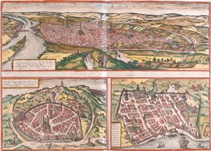 Rouen, Nimes, Bordeaux, Frankrijk door Georg and Hogenberg Franz (1535 90) Braun
