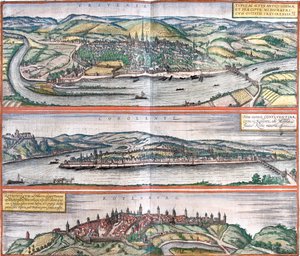 Trier, Coblenz, Rothenburg ob der Tauber, Duitsland door Georg and Hogenberg Franz (1535 90) Braun