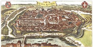 Wenen, Oostenrijk door Georg and Hogenberg Franz (1535 90) Braun