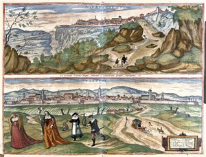Acquapendente en Treviso, Italië (gravure)