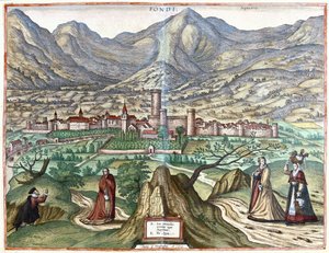 Fondi (Romeins land), Italië door Georg Braun and Hogenberg Franz