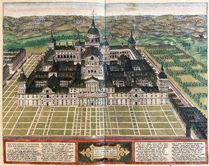 Klooster (Paleis van koning Filips II), Spanje (gravure)