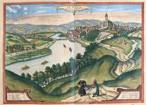 Penig, Saksen, Duitsland door Georg Braun and Hogenberg Franz