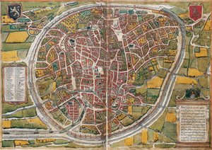 Plan van de stad Brussel door Georg Braun and Hogenberg Franz