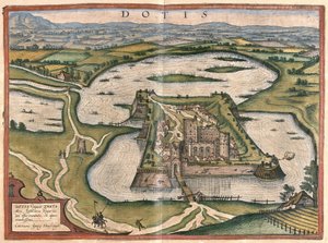 Tata, Hongarije (gravure) door Georg Braun and Hogenberg Franz
