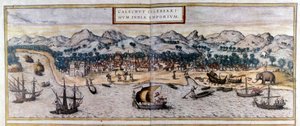 Uitzicht op Kozhikode of Calicut in India uit de Atlas 