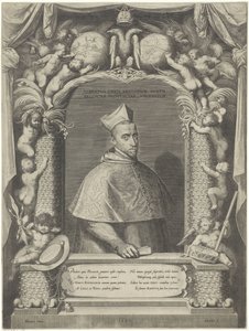 Portret van Albrecht, aartshertog van Oostenrijk, in kardinaals gewaad door Georg van de Velden