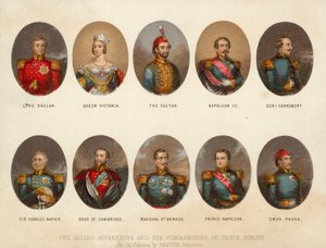 Geallieerde vorsten en militaire bevelhebbers van de Krimoorlog door George (after) Baxter
