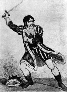Edmund Kean (1787-1833) als Richard III door George (after) Cruikshank