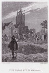 De Grote Put in Aldgate (gravure) door George (after) Cruikshank