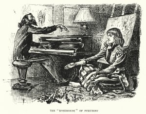 Illustratie voor Trilby door George du Maurier (gravure)