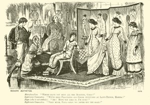 Moderne esthetiek (gravure) door George (after) Du Maurier