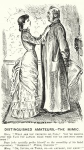 Punch cartoon: Distinguished Amateurs - de Nabootser (gravure) door George (after) Du Maurier