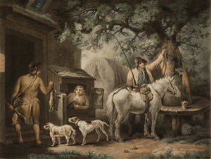 De terugkeer van de sportman, gegraveerd door William Ward (1766-1826) door George (after) Morland