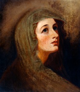 Lady Hamilton als een Vestaalse Maagd door George (after) Romney