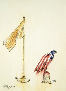 Amerikaanse Adelaar krijgt kleuren van de Amerikaanse vlag, 1985