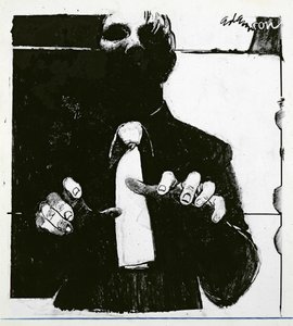 Illustratie voor Verzorging van een blinde patiënt, een artikel in Nursing Times, gepubliceerd 30 oktober 1975 door George Adamson