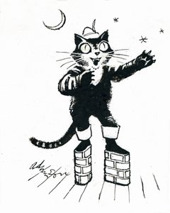 Puss in (brick-wall platform) boots door George Adamson