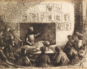 Anatomieles aan de Koninklijke Academie met professor Partridge