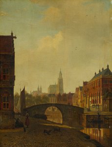 Denkbeeldig uitzicht op Arnhem, late 1830s