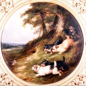 Terriërs op konijnenjacht door George Armfield