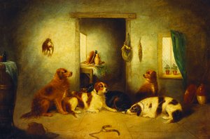 Wachten op de meester, 1870 door George Armfield