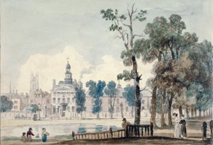 Buitenaanzicht van het oude Bethlehem Hospital, Moorfields, City of London