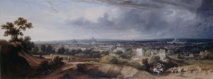 Parijs, gezien vanaf de hoogten van Montmartre, 1822 door George Arnald