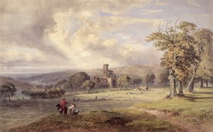 Uitzicht op Kirkstall Abbey, Leeds