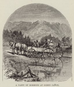 Een Groep Mormonen bij Ogden Canon door George Augustus Sala