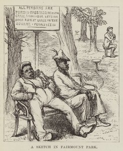 Een schets in Fairmount Park