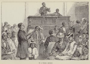 In een zwarte kerk (gravure) door George Augustus Sala