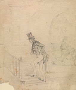 Man die huis binnengaat door George Augustus Sala