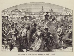 Buiten de Washington Market, New York