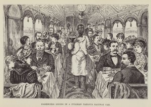 Passagiers dineren in een Pullman salonrijtuig door George Augustus Sala