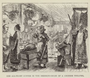 Het Nachtelijke Diner in de Kleedkamer van een Chinees Theater door George Augustus Sala