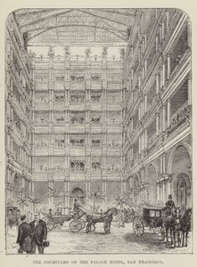 De binnenplaats van het Palace Hotel, San Francisco door George Augustus Sala