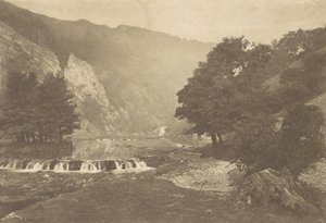 Ingang naar Dove Dale, Derbyshire, 1880s, gedrukt 1888 door George Bankart