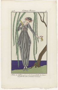 Journal des Dames et des Modes, Costumes Parisiens, 1913, No. 91 : Robe de taffetas door George Barbier