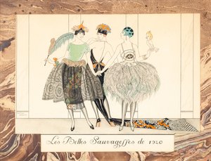 Les Belles Sauvageffes de 1920, uit Le Bonheur du Jour ou, Les Graces à la Mode, 1924 door George Barbier