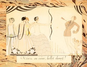 Visez au coeur, belles dames! Uit Le Bonheur du Jour ou, Les Graces à la Mode door George Barbier