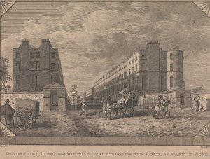 Devonshire Place en Wimpole Street, vanaf de Nieuwe Weg, St. Mary le Bone
