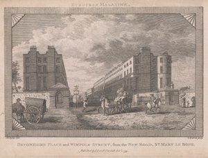 Devonshire Place en Wimpole Street ... door George Barret Jr.